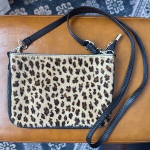Y2K Neiman Marcus Leopard Print Crossbody Bag (Genuine Leather&Calf Hair)